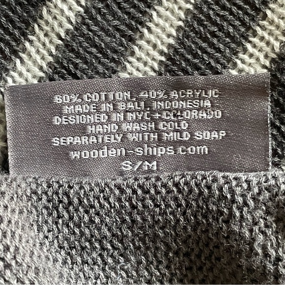 Wooden Ships Open Front Gray and White Stripped Cardigan - Picture 7 of 8